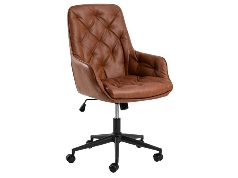 Fotel biurowy Erik brązowy PU - ACTONA